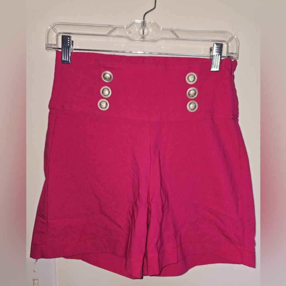 High Waist Pink Tailored Shorts